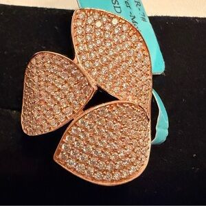 Elegant Rose Gold Over 925 Solid Sterling Silver Women's Jewelry